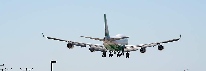 Boeing 747 landing at an airport